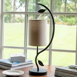 22" Anna Leaf Table Lamp Painted Bronze - Decor Therapy -Desk Lamps sales shop unnamed file 5056