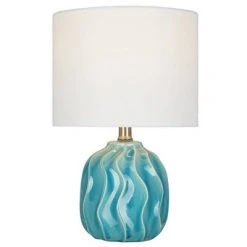 7.5" Ceramic Accent Lamp Teal (Includes LED Light Bulb) - Cresswell Lighting