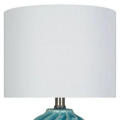 7.5" Ceramic Accent Lamp Teal (Includes LED Light Bulb) - Cresswell Lighting -Desk Lamps sales shop unnamed file 5064