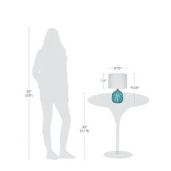 7.5" Ceramic Accent Lamp Teal (Includes LED Light Bulb) - Cresswell Lighting -Desk Lamps sales shop unnamed file 5065