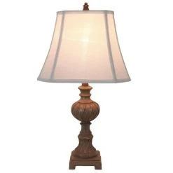 25" Frances Carved Resin Table Lamp French Finish - Decor Therapy