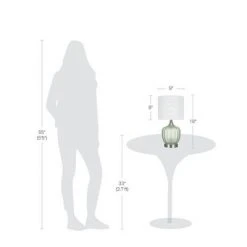 18" Glass Accent Lamp Green (Includes LED Light Bulb) - Cresswell Lighting -Desk Lamps sales shop unnamed file 5096