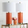 (Set of 2) 26" Roxanne Table Lamp Orange (Includes CFL Light Bulb) - Safavieh