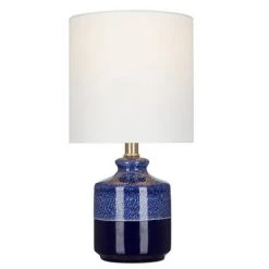 14.75" Ceramic Accent Lamp Blue (Includes LED Light Bulb) - Cresswell Lighting