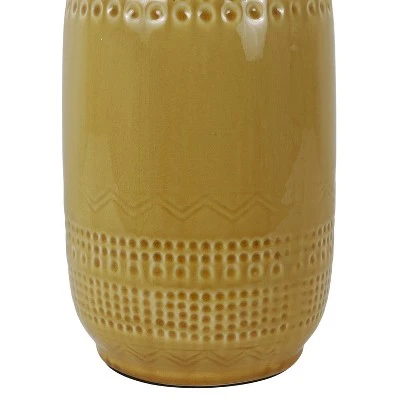 27.5" Patterned Ceramic Table Lamp Camel Glaze - Decor Therapy 3 27.5" Patterned Ceramic Table Lamp Camel Glaze - Decor Therapy - Image 3