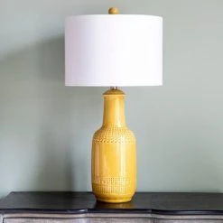 27.5" Patterned Ceramic Table Lamp Camel Glaze - Decor Therapy 14 27.5" Patterned Ceramic Table Lamp Camel Glaze - Decor Therapy -Desk Lamps sales shop unnamed file 5125