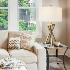 22.5" Metal Cage Table Lamp (Includes LED Light Bulb) Silver - Cresswell Lighting -Desk Lamps sales shop unnamed file 5133