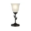 12" Metal Floral Uplight Table Lamp - Cresswell Lighting