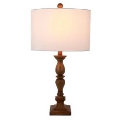 23" Ellie Transitional Table Lamp Honey Pine - Decor Therapy
