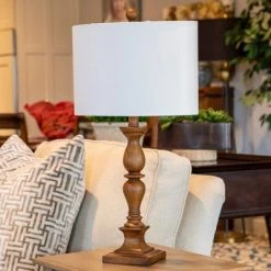 23" Ellie Transitional Table Lamp Honey Pine - Decor Therapy -Desk Lamps sales shop unnamed file 5162