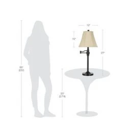 27" Swing Arm Table Lamp Bronze - Cresswell Lighting -Desk Lamps sales shop unnamed file 5173