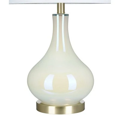 25.25" Glass Lamp White - Cresswell Lighting 1 25.25" Glass Lamp White - Cresswell Lighting