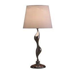 24" Modern Metal Table Lamp with Twisted Base Silver - Ore International