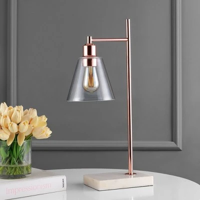 JONATHAN Y 22.25" Metal and Marble Lorena Modern Glam Table Lamp (Includes LED Light Bulb) Copper - Jonathan Y 2 JONATHAN Y 22.25" Metal and Marble Lorena Modern Glam Table Lamp (Includes LED Light Bulb) Copper - Jonathan Y - Image 2