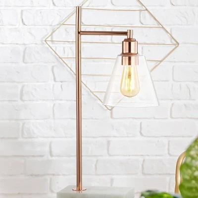 JONATHAN Y 22.25" Metal and Marble Lorena Modern Glam Table Lamp (Includes LED Light Bulb) Copper - Jonathan Y 4 JONATHAN Y 22.25" Metal and Marble Lorena Modern Glam Table Lamp (Includes LED Light Bulb) Copper - Jonathan Y - Image 4