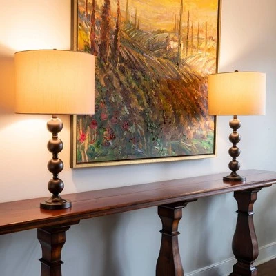 28.5" Set of 2 Sadie Stacked Ball Table Lamp Bronze - Decor Therapy 4 28.5" Set of 2 Sadie Stacked Ball Table Lamp Bronze - Decor Therapy - Image 4