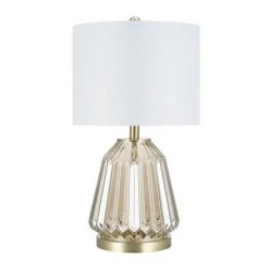23.5" Glass Table Lamp Champagne (Includes LED Light Bulb) - Cresswell Lighting