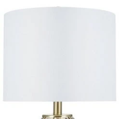 23.5" Glass Table Lamp Champagne (Includes LED Light Bulb) - Cresswell Lighting -Desk Lamps sales shop unnamed file 5208