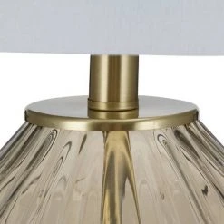 23.5" Glass Table Lamp Champagne (Includes LED Light Bulb) - Cresswell Lighting -Desk Lamps sales shop unnamed file 5209