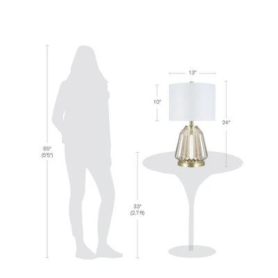 23.5" Glass Table Lamp Champagne - Cresswell Lighting 2 23.5" Glass Table Lamp Champagne - Cresswell Lighting - Image 2