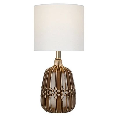 19" Ceramic Accent Lamp Brown (Includes LED Light Bulb) - Cresswell Lighting 1 19" Ceramic Accent Lamp Brown (Includes LED Light Bulb) - Cresswell Lighting