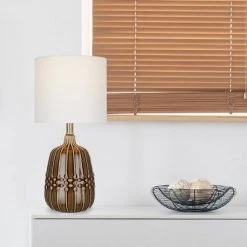 19" Ceramic Accent Lamp Brown (Includes LED Light Bulb) - Cresswell Lighting 9 19" Ceramic Accent Lamp Brown (Includes LED Light Bulb) - Cresswell Lighting -Desk Lamps sales shop unnamed file 5218