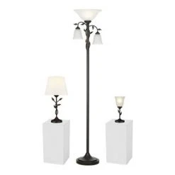21" Metal Table Lamp Floral - Cresswell Lighting -Desk Lamps sales shop unnamed file 5222