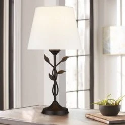 21" Metal Table Lamp Floral - Cresswell Lighting -Desk Lamps sales shop unnamed file 5223
