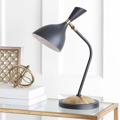 JONATHAN Y 21.5" Iron Albert Retro Mid Century LED Table Lamp - Jonathan Y White And Gold 2 JONATHAN Y 21.5" Iron Albert Retro Mid Century LED Table Lamp - Jonathan Y White And Gold - Image 2