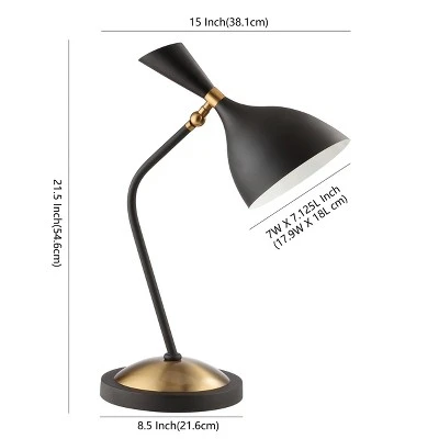 JONATHAN Y 21.5" Iron Albert Retro Mid Century LED Table Lamp - Jonathan Y White And Gold 3 JONATHAN Y 21.5" Iron Albert Retro Mid Century LED Table Lamp - Jonathan Y White And Gold - Image 3