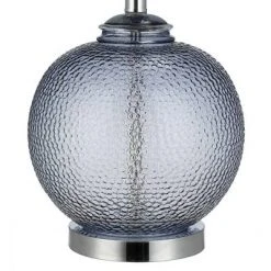 23.5" Glass Table Lamp Gray (Includes LED Light Bulb) - Cresswell Lighting