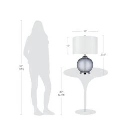 23.5" Glass Table Lamp Gray (Includes LED Light Bulb) - Cresswell Lighting 5 23.5" Glass Table Lamp Gray (Includes LED Light Bulb) - Cresswell Lighting -Desk Lamps sales shop unnamed file 5250