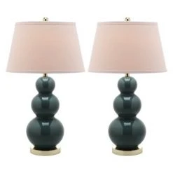 (Set of 2) 28" Pamela Triple Gourd Ceramic Lamp Marine Blue (Includes CFL Light Bulb) - Safavieh 6 (Set of 2) 28" Pamela Triple Gourd Ceramic Lamp Marine Blue (Includes CFL Light Bulb) - Safavieh -Desk Lamps sales shop unnamed file 5253