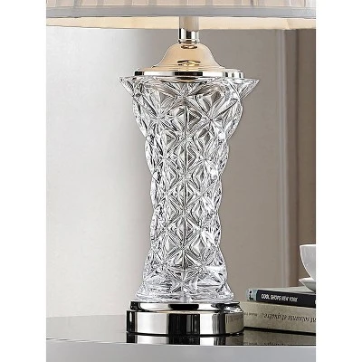 28.5" Traditional Clear Glass Table Lamp with 3Way Switch (Includes CFL Light Bulb) Silver - Ore International 2 28.5" Traditional Clear Glass Table Lamp with 3Way Switch (Includes CFL Light Bulb) Silver - Ore International - Image 2
