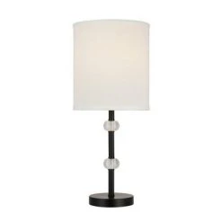 19.25" Stick Table Lamp with Acrylic Accent (Includes LED Light Bulb) Black - Cresswell Lighting