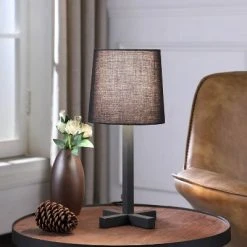 16.5" Traditional Metal Table Lamp with Cross Leg Base Black - Ore International 5 16.5" Traditional Metal Table Lamp with Cross Leg Base Black - Ore International -Desk Lamps sales shop unnamed file 5273