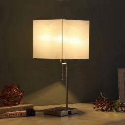 21.5" Modern Metal Table Lamp with USB Charging Port Gray - Ore International -Desk Lamps sales shop unnamed file 5289