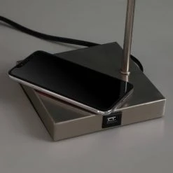 21.5" Modern Metal Table Lamp with USB Charging Port Gray - Ore International -Desk Lamps sales shop unnamed file 5291