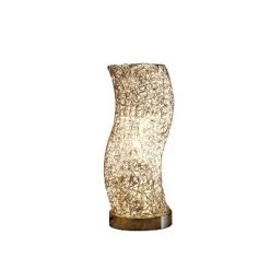 12" Novelty Metal Table Lamp with Curvy Base Silver - Ore International