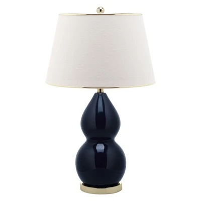 (Set of 2) 26.5" Jill Double- Gourd Ceramic Lamp Navy (Includes CFL Light Bulb) - Safavieh 2 (Set of 2) 26.5" Jill Double- Gourd Ceramic Lamp Navy (Includes CFL Light Bulb) - Safavieh - Image 2