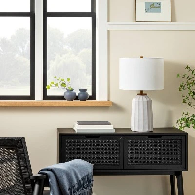 Hearth & Hand With Magnolia Carved Ceramic Table Lamp - Hearth & Hand™ with Magnolia Cream 1 Hearth & Hand With Magnolia Carved Ceramic Table Lamp - Hearth & Hand™ with Magnolia Cream