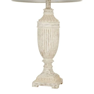 28" Faux Wood Table Lamp (Includes LED Light Bulb) White - Cresswell Lighting 2 28" Faux Wood Table Lamp (Includes LED Light Bulb) White - Cresswell Lighting - Image 2