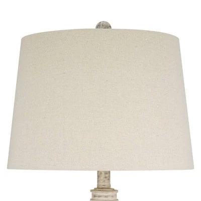 28" Faux Wood Table Lamp (Includes LED Light Bulb) White - Cresswell Lighting 3 28" Faux Wood Table Lamp (Includes LED Light Bulb) White - Cresswell Lighting - Image 3