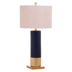 (Set of 2) 31" Dolce Table Lamp Navy/Gold (Includes CFL Light Bulb) - Safavieh -Desk Lamps sales shop unnamed file 536