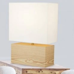 14.5" MDF Table Lamp Natural - Cresswell Lighting -Desk Lamps sales shop unnamed file 5373