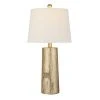 24" Faux Wood Table Lamp (Includes LED Light Bulb) Silver - Cresswell Lighting