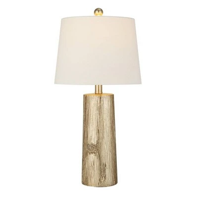 24" Faux Wood Table Lamp (Includes LED Light Bulb) Silver - Cresswell Lighting 1 24" Faux Wood Table Lamp (Includes LED Light Bulb) Silver - Cresswell Lighting