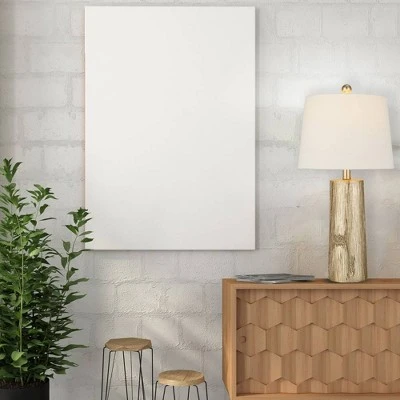 24" Faux Wood Table Lamp (Includes LED Light Bulb) Silver - Cresswell Lighting 5 24" Faux Wood Table Lamp (Includes LED Light Bulb) Silver - Cresswell Lighting - Image 5