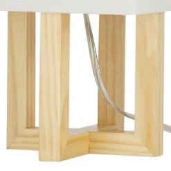 15" Square MDF Table Lamp (Includes LED Light Bulb) Natural - Cresswell Lighting -Desk Lamps sales shop unnamed file 5383