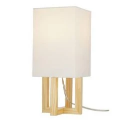 15" Square MDF Table Lamp Natural - Cresswell Lighting